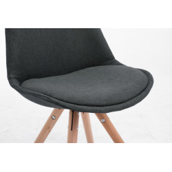 Chaise visiteur Toulouse tissu Natura ronde gris foncé