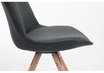 Chaise visiteur Toulouse tissu Natura ronde gris foncé