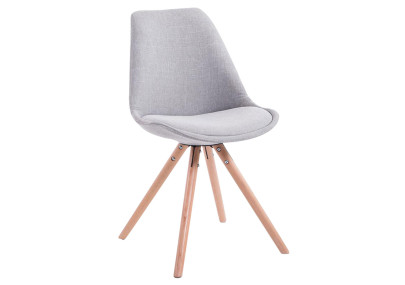 Chaise visiteur Toulouse tissu Natura ronde gris