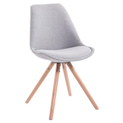 Chaise visiteur Toulouse tissu Natura ronde gris