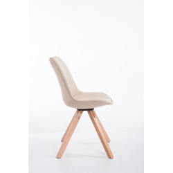 Chaise visiteur Toulouse tissu Natura Square crème