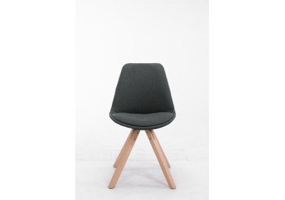 Chaise visiteur Toulouse tissu Natura Square gris foncé