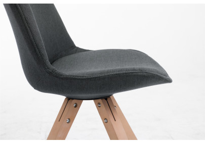 Chaise visiteur Toulouse tissu Natura Square gris foncé