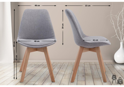 Chaise visiteur Borneo V2 Natura tissu gris