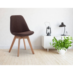 Chaise visiteur Borneo V2 Natura tissu marron