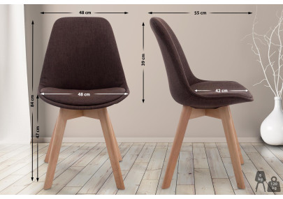 Chaise visiteur Borneo V2 Natura tissu marron