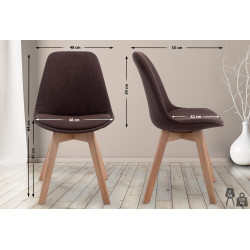 Chaise visiteur Borneo V2 Natura tissu marron