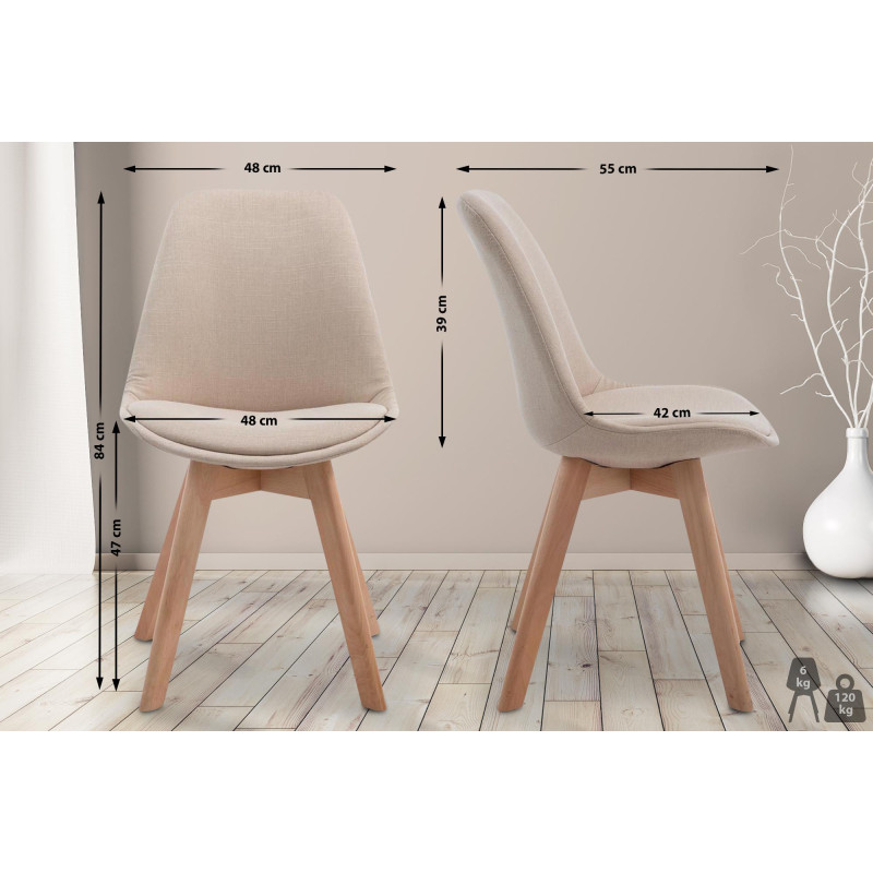 Chaise visiteur Borneo V2 Natura tissu crème