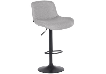 Tabouret de bar Solon tissu noir gris clair