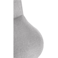 Tabouret de bar Solon, tissu noir gris clair