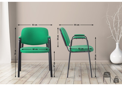 Chaise visiteur Ken PRO tissu vert