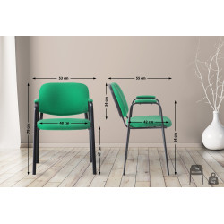 Chaise visiteur Ken PRO tissu vert