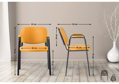Chaise visiteur Ken PRO tissu orange