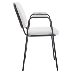 Chaise visiteur Ken PRO en similicuir blanc