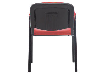 Chaise visiteur Ken PRO en cuir artificiel rouge