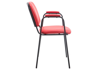 Chaise visiteur Ken PRO en cuir artificiel rouge