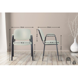 Chaise visiteur Ken PRO en cuir artificiel crème