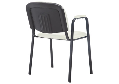 Chaise visiteur Ken PRO en cuir artificiel crème