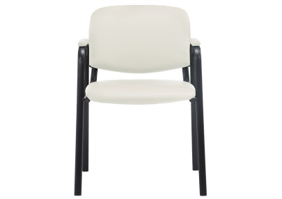 Chaise visiteur Ken PRO en cuir artificiel crème