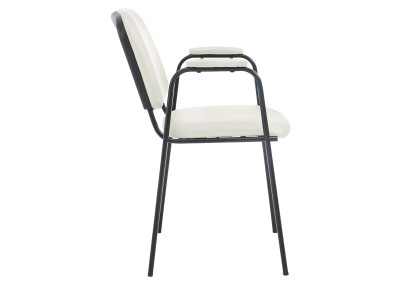 Chaise visiteur Ken PRO en cuir artificiel crème