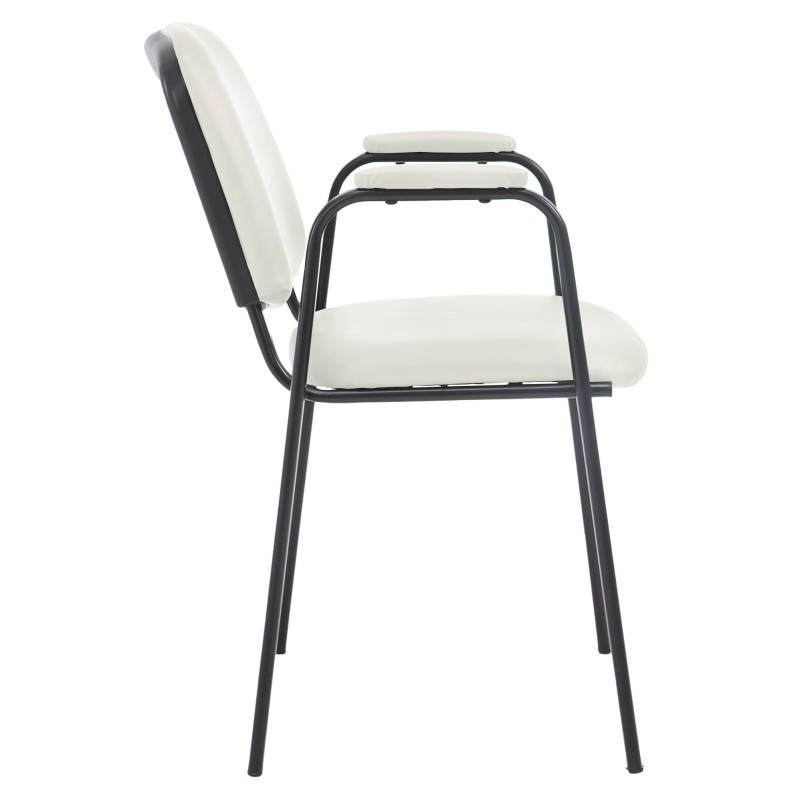 Chaise visiteur Ken PRO en cuir artificiel crème