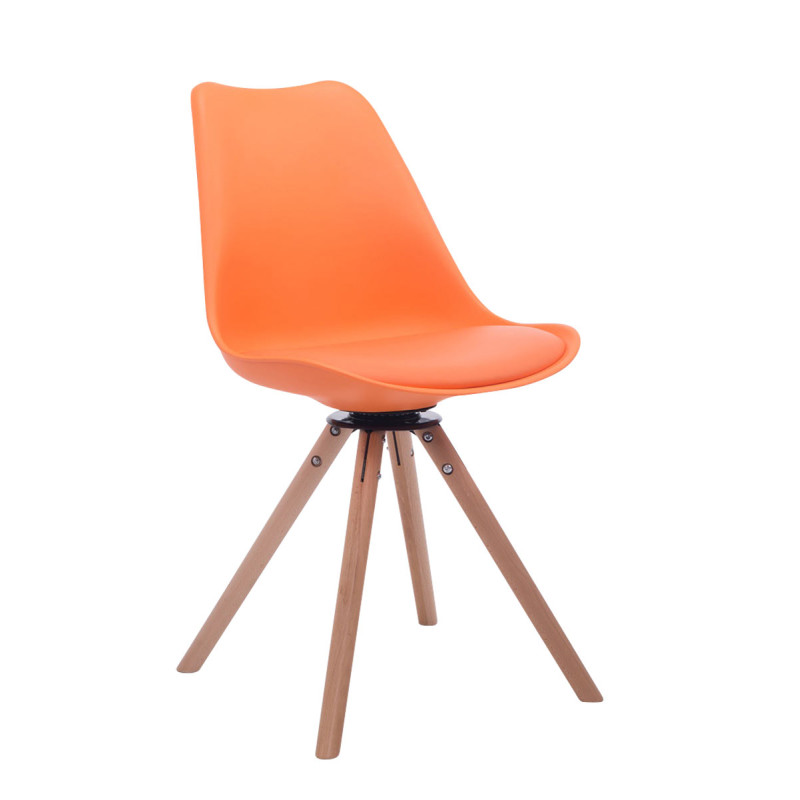 Chaise visiteur Troyes Rotative Natura Ronde orange
