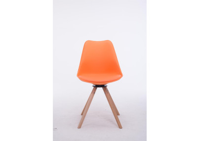 Chaise visiteur Troyes Rotative Natura Ronde orange