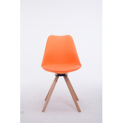 Chaise visiteur Troyes Rotative Natura Ronde orange