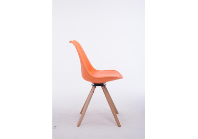 Chaise visiteur Troyes Rotative Natura Ronde orange
