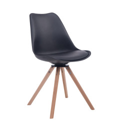 Chaise visiteur Troyes Rotative Natura Ronde noire