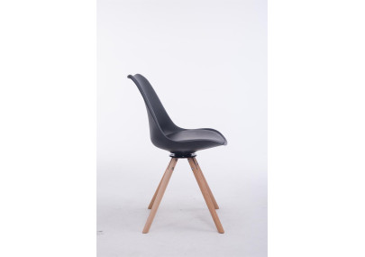 Chaise visiteur Troyes Rotative Natura Ronde noire