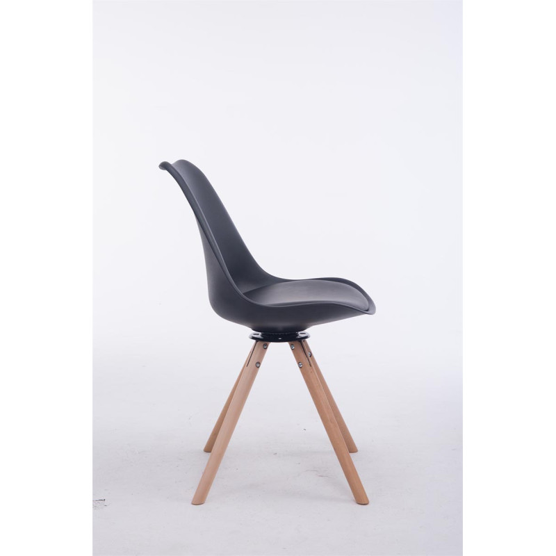 Chaise visiteur Troyes Rotative Natura Ronde noire