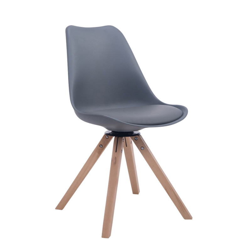 Chaise visiteur Troyes Pivotante Natura Carrée grise