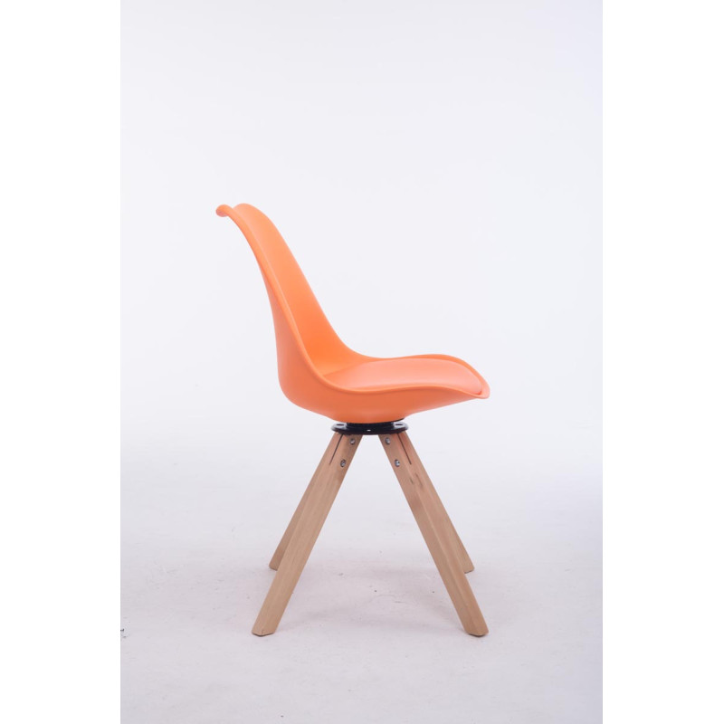 Chaise visiteur Troyes Pivotante Natura Carrée orange