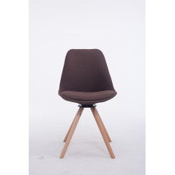 Chaise visiteur Troyes Rotative Natura Tissu Ronde marron