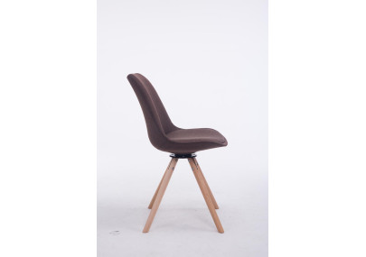 Chaise visiteur Troyes Rotative Natura Tissu Ronde marron