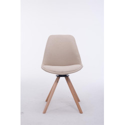 Chaise visiteur Troyes Rotative Natura Tissu Rond Crème