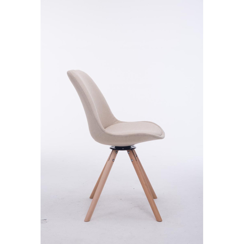 Chaise visiteur Troyes Rotative Natura Tissu Rond Crème