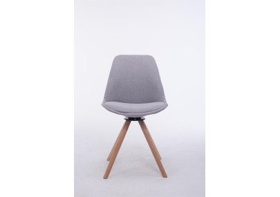 Chaise visiteur Troyes Rotative Natura Tissu Ronde grise