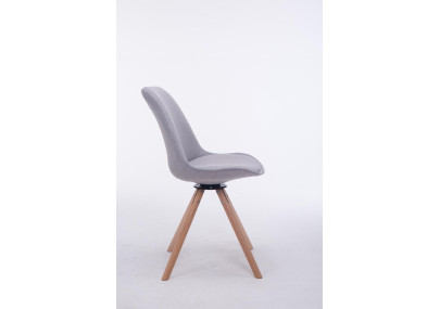 Chaise visiteur Troyes Rotative Natura Tissu Ronde grise