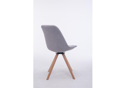 Chaise visiteur Troyes Rotative Natura Tissu Ronde grise