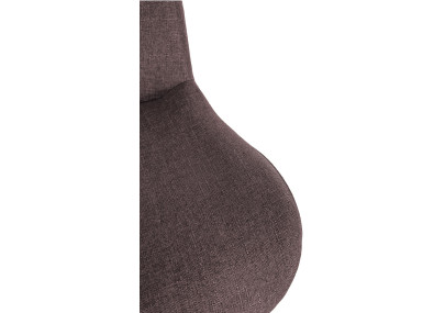 Tabouret de bar Solon tissu blanc marron foncé