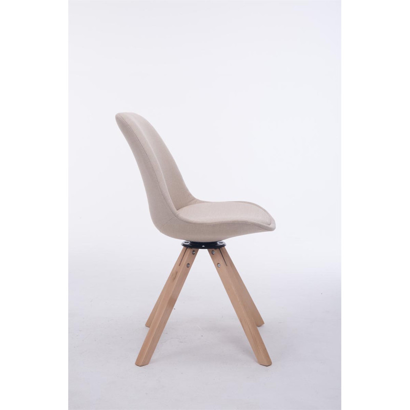 Chaise visiteur Troyes pivotante tissu Natura Carré crème