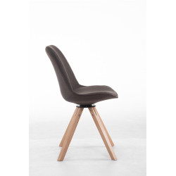 Chaise visiteur Troyes pivotante tissu Natura Carrée gris foncé