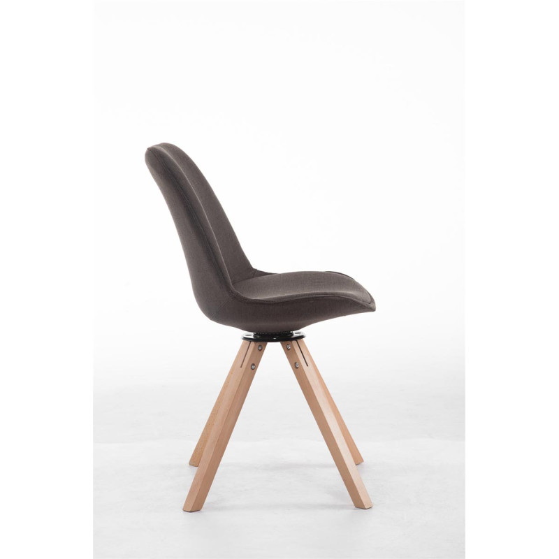 Chaise visiteur Troyes pivotante tissu Natura Carrée gris foncé