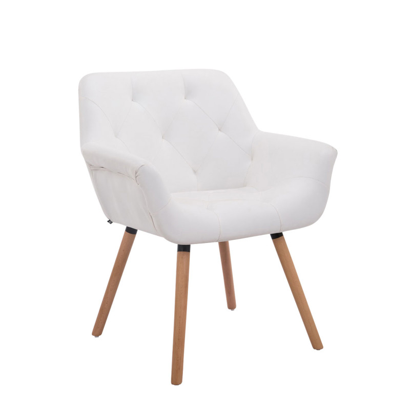 Chaise visiteur Cassidy natura blanc
