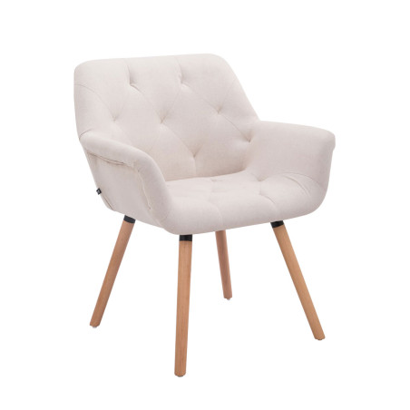 Chaise visiteur Cassidy en tissu beige naturel