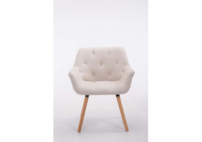 Chaise visiteur Cassidy en tissu beige naturel