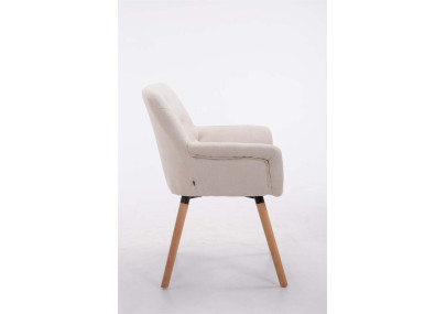 Chaise visiteur Cassidy en tissu beige naturel
