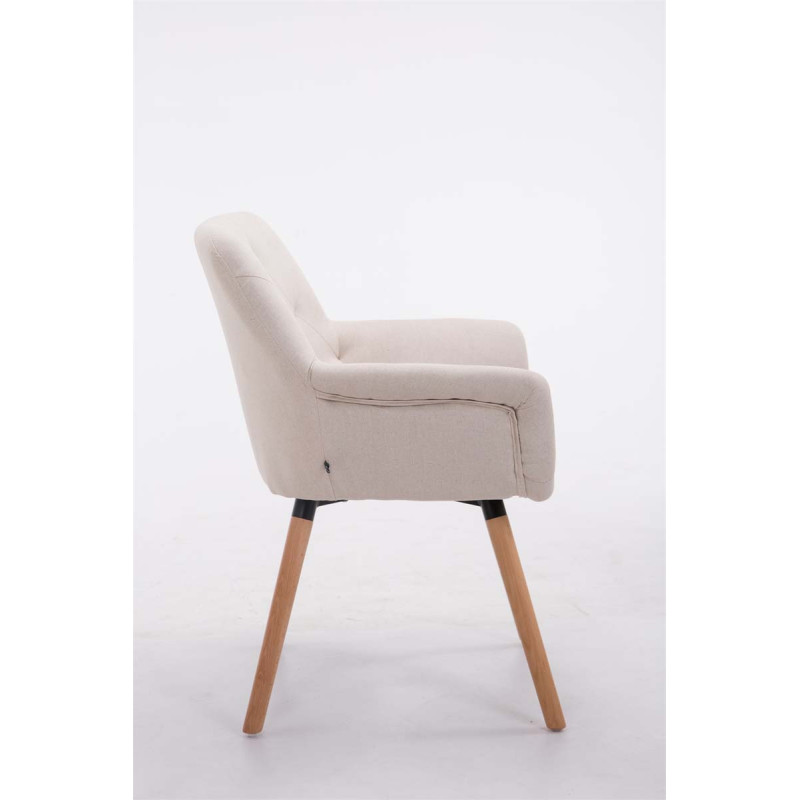 Chaise visiteur Cassidy en tissu beige naturel